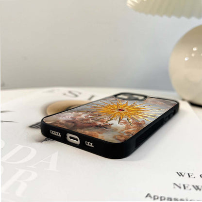 Radiant sunburst with heart Glass Case