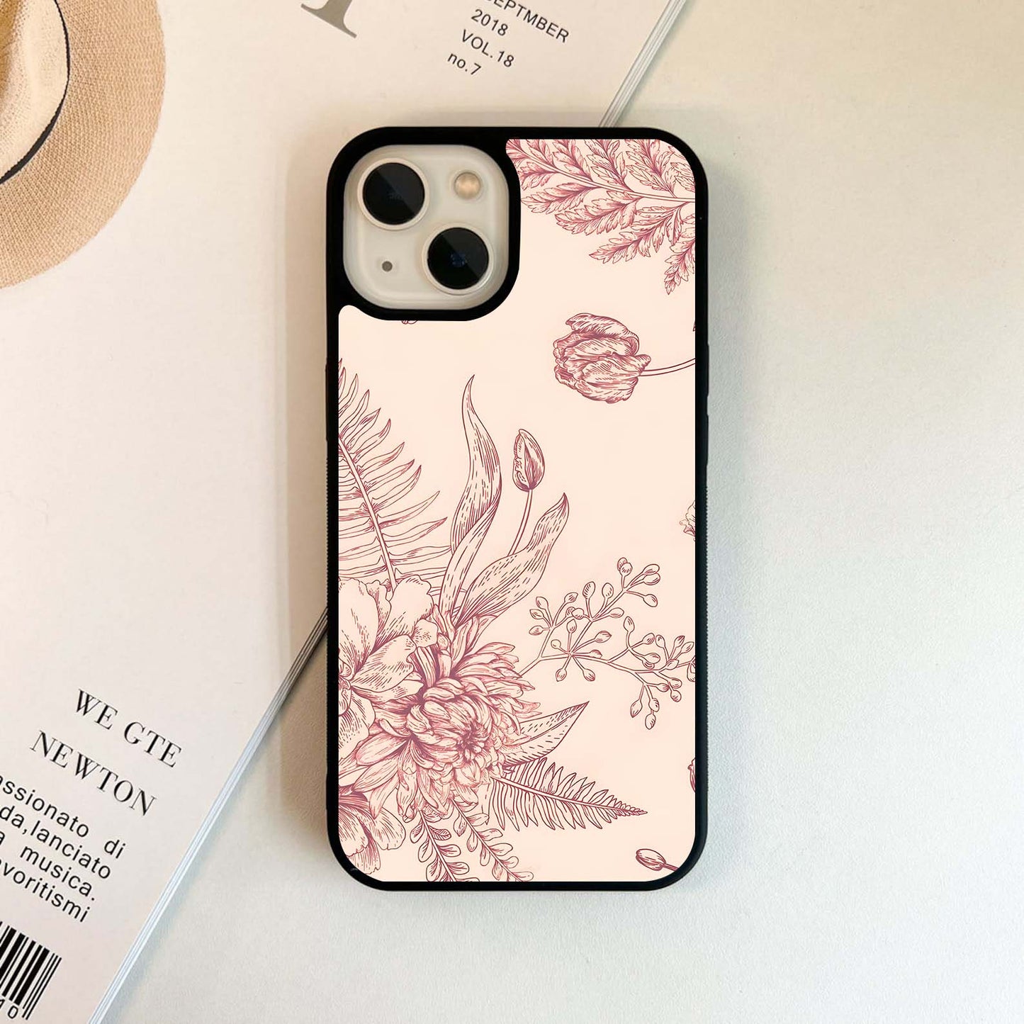 Rosewood Etching Garden Glass Case