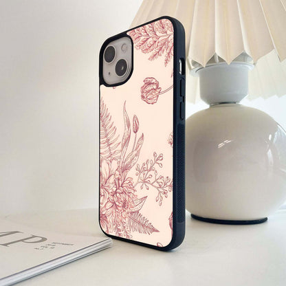 Rosewood Etching Garden Glass Case