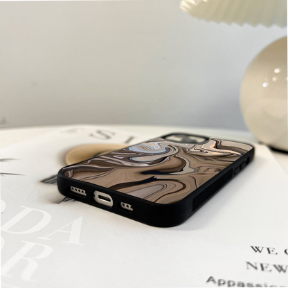 Swirled Cream Aesthetic Glass Case