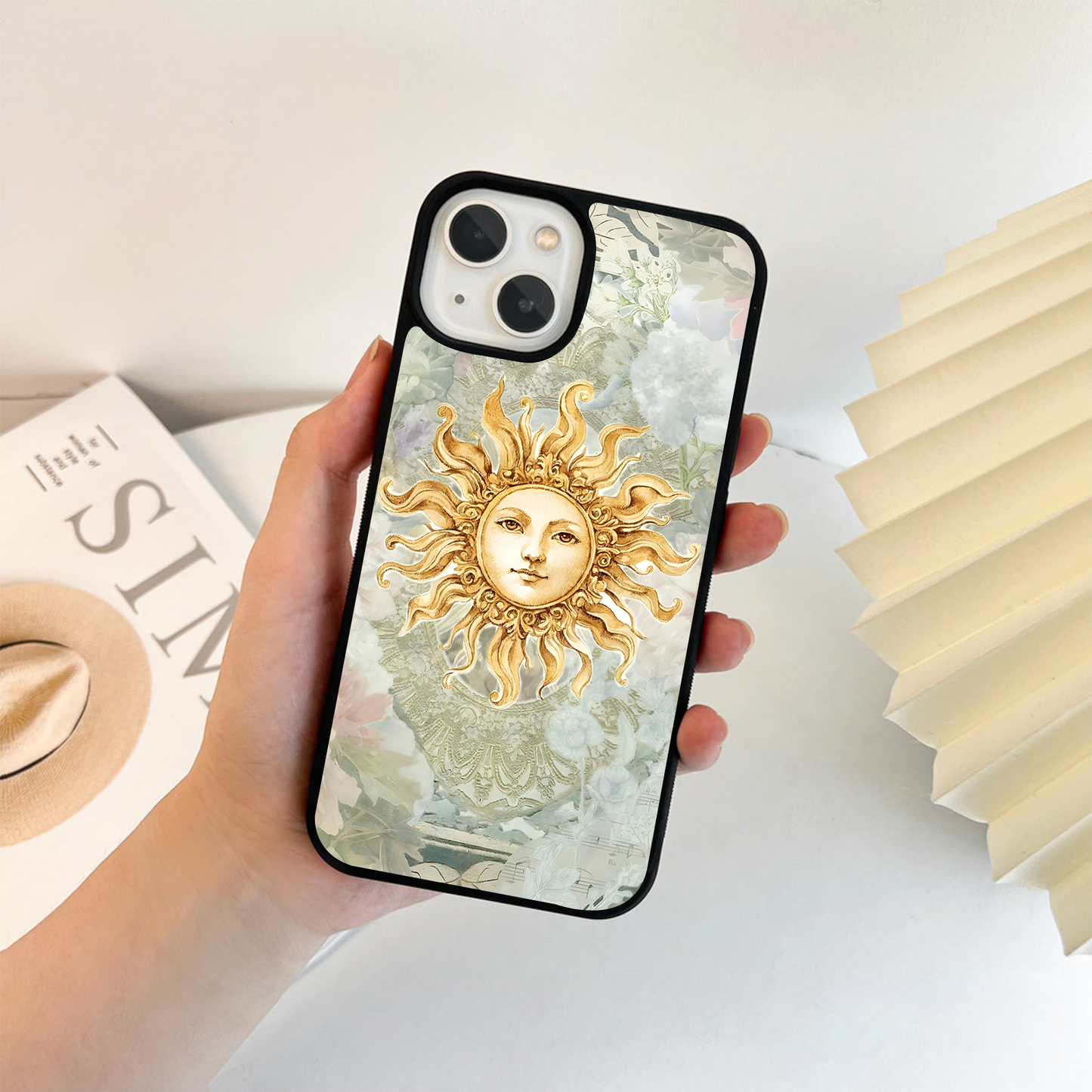 Golden Bloom Sun Glass Case