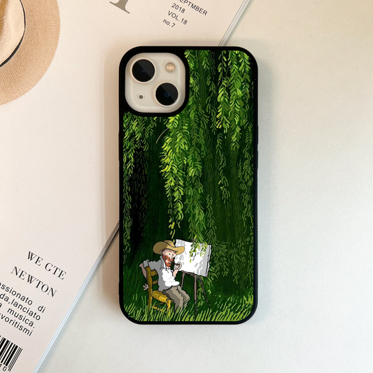 Painter In Forest Glass Case