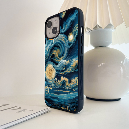 Starry Night Whiskers Glass Case