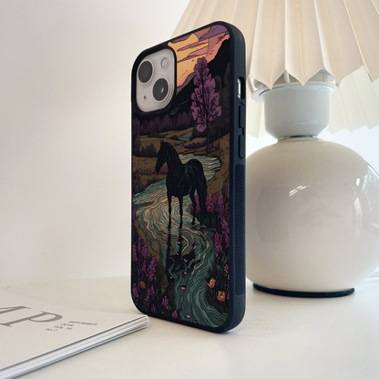 Horse In River Glass Case