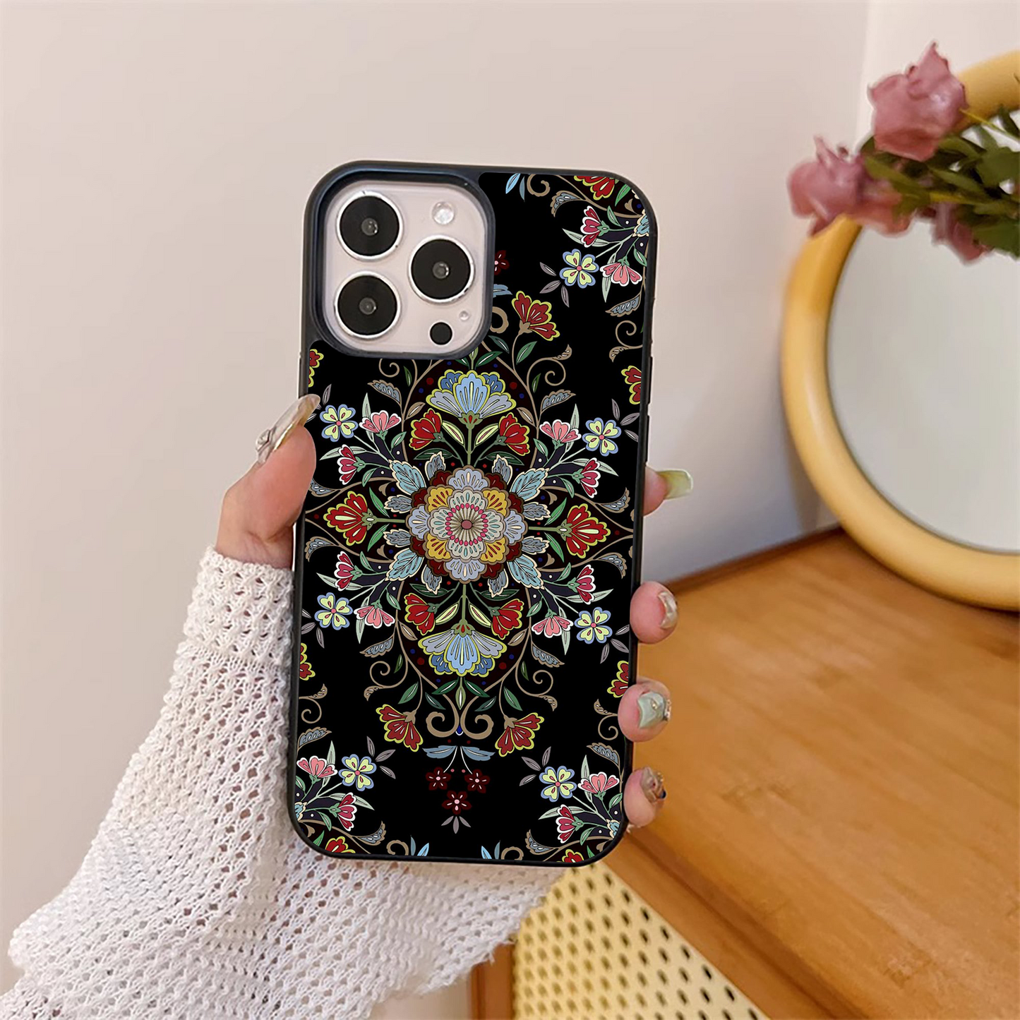 Mesmerize Floral Pattern Glass Case