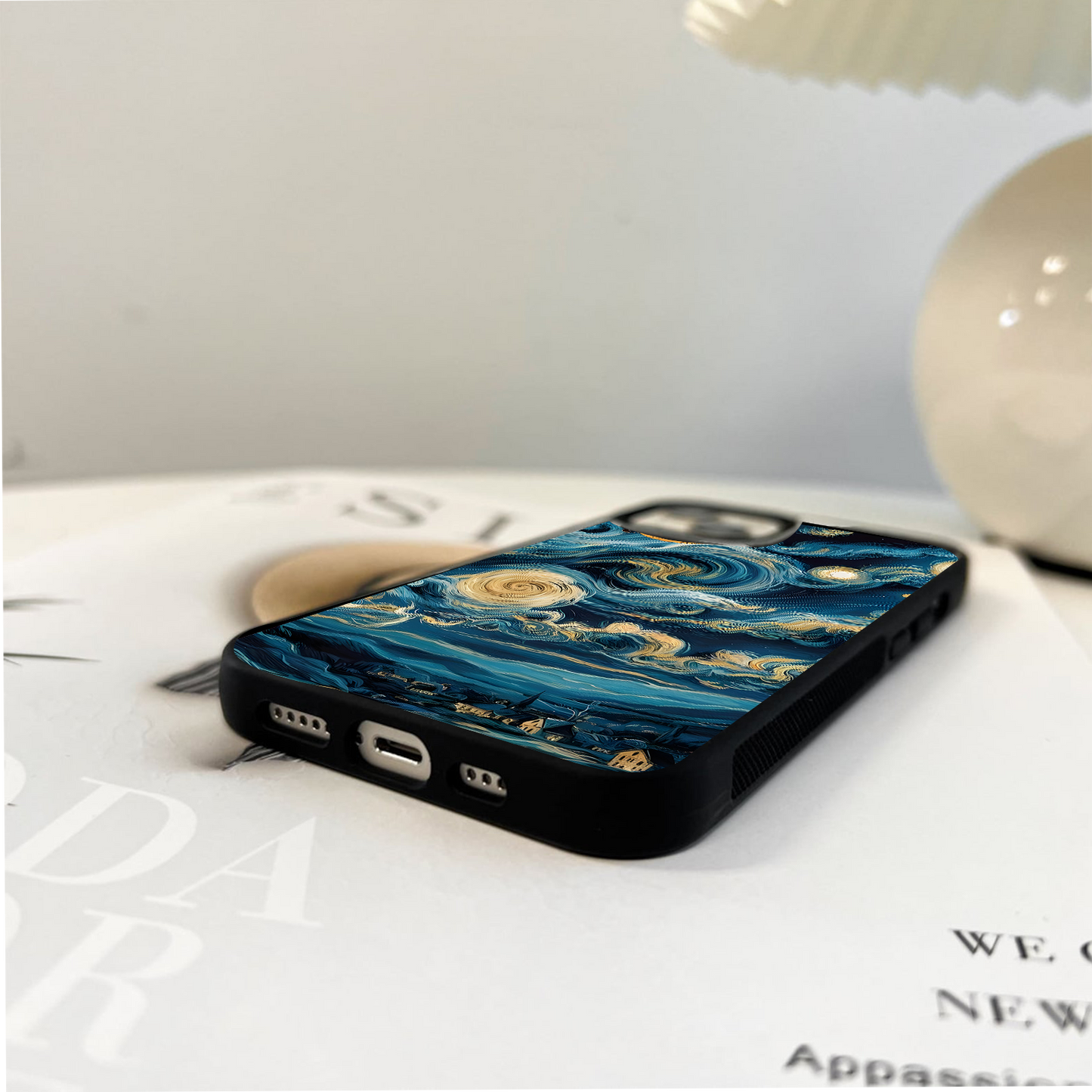 Starry Night Whiskers Glass Case