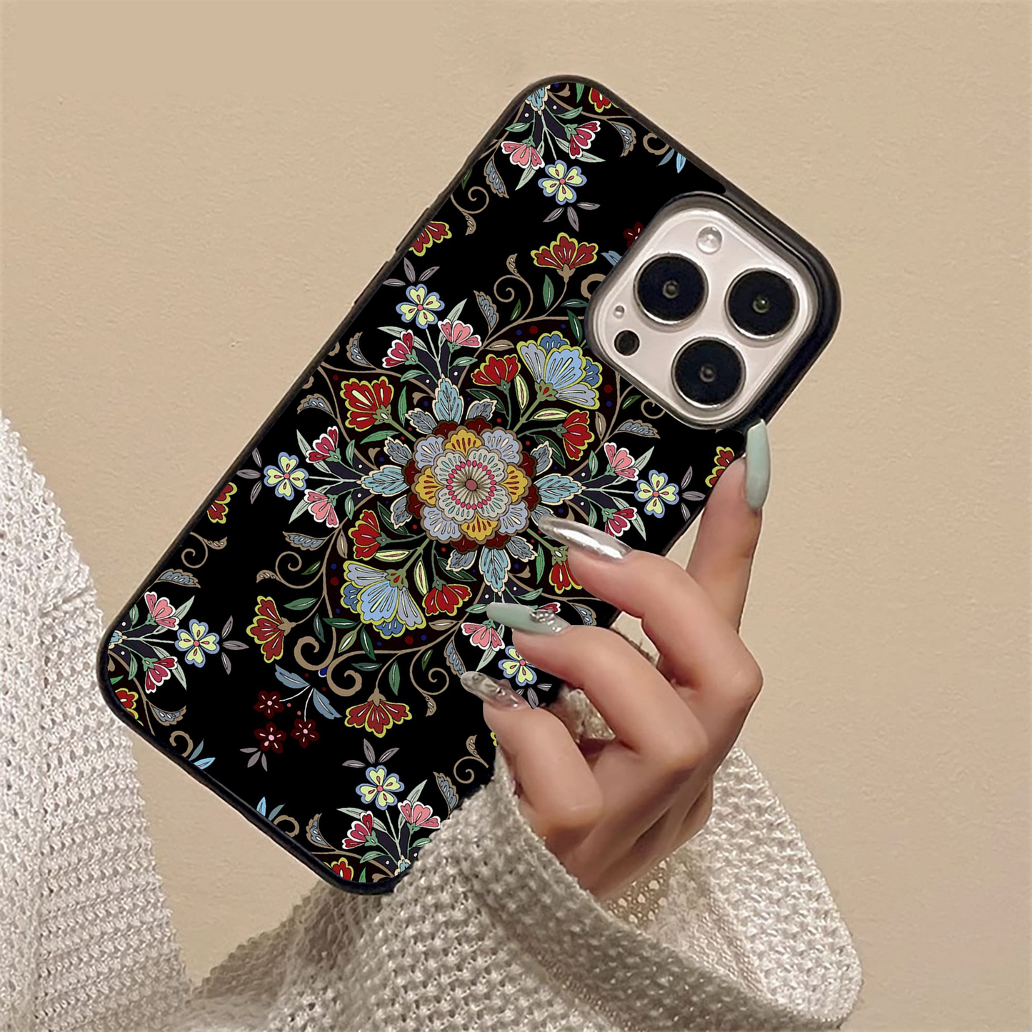 Mesmerize Floral Pattern Glass Case