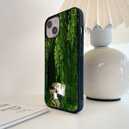 Painter In Forest Glass Case