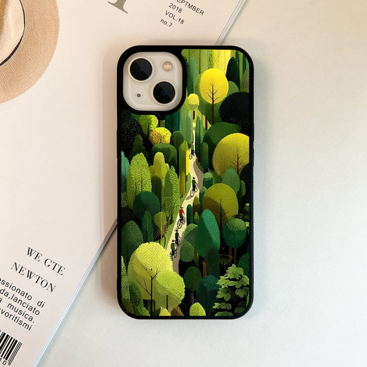 Cycling Forest Path Glass Case