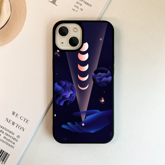 Cosmic Moon Hand Glass Case