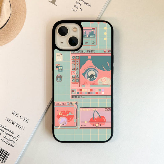 Pixel Love Pop Glass Case