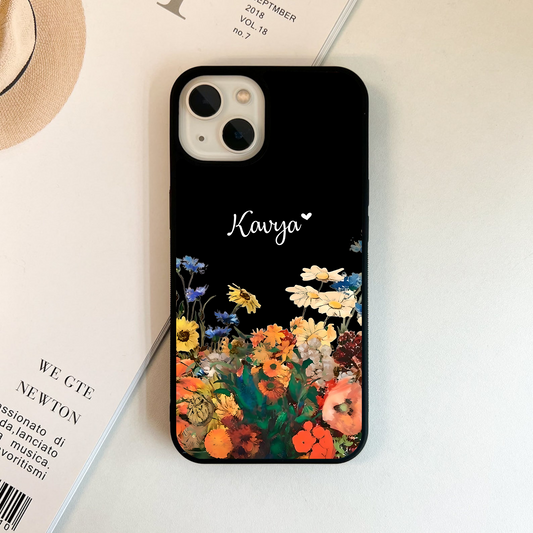 Garden Petal Peace With Custom Name Glass Case