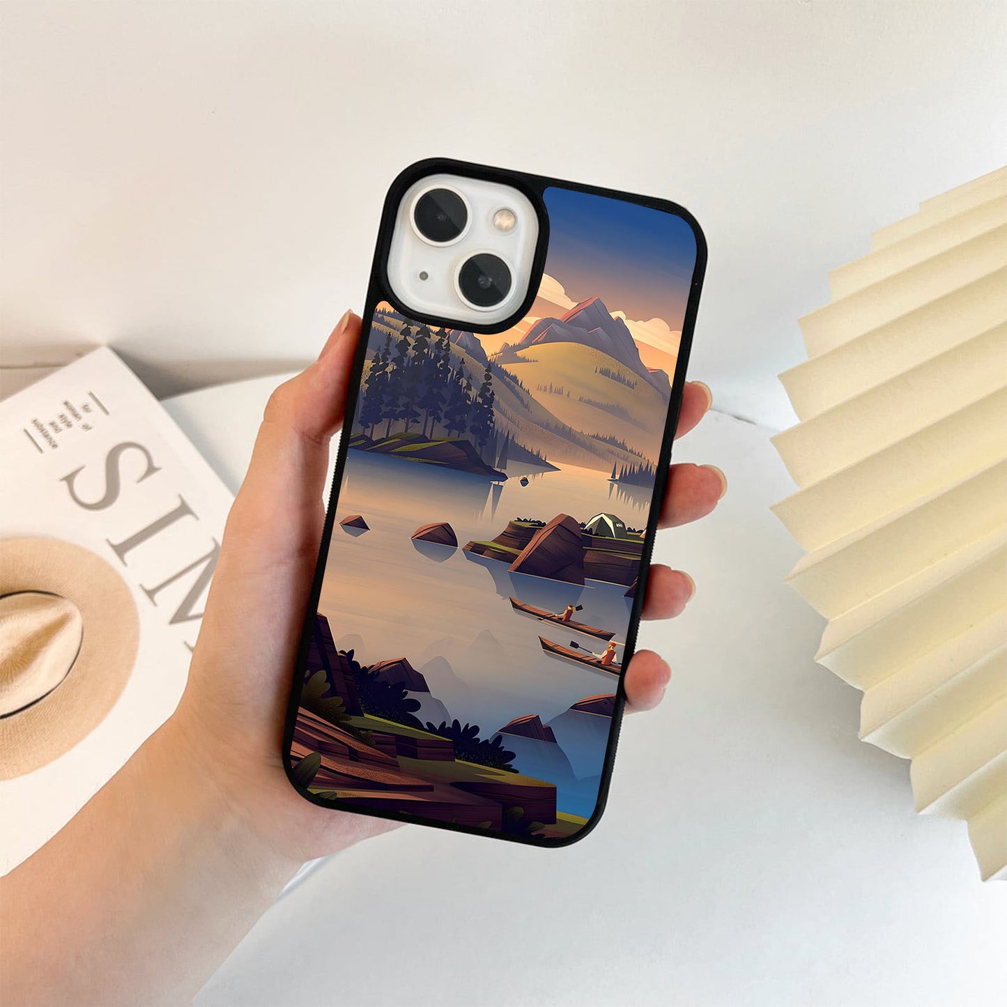 Misty Lake Calm Glass Case