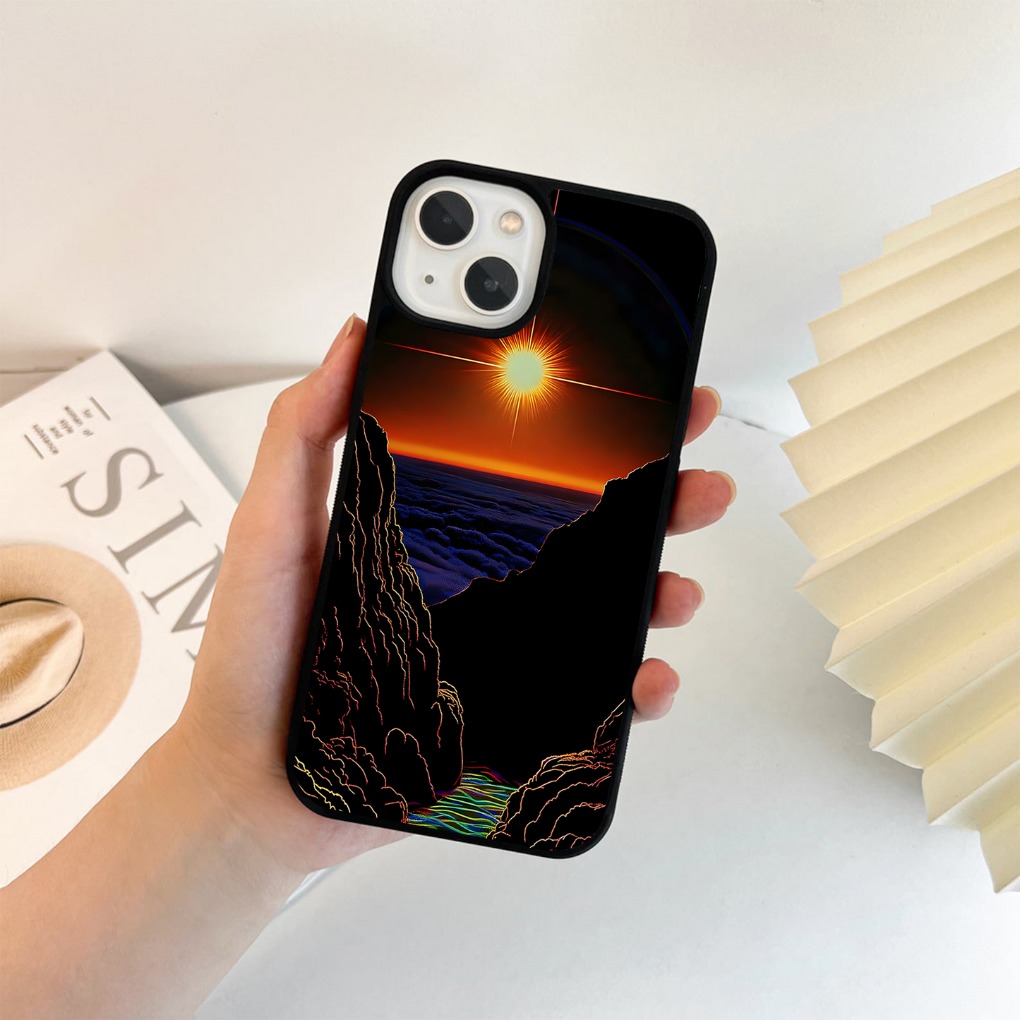 Golden Horizon Glow Glass Case