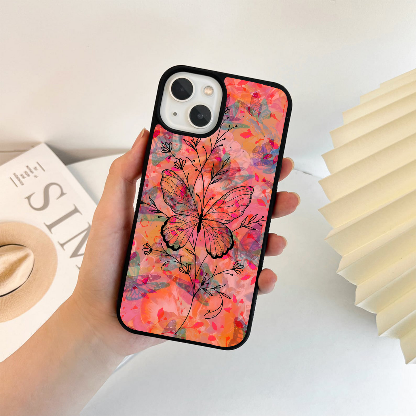 Whispering Bloom Wings Glass Case