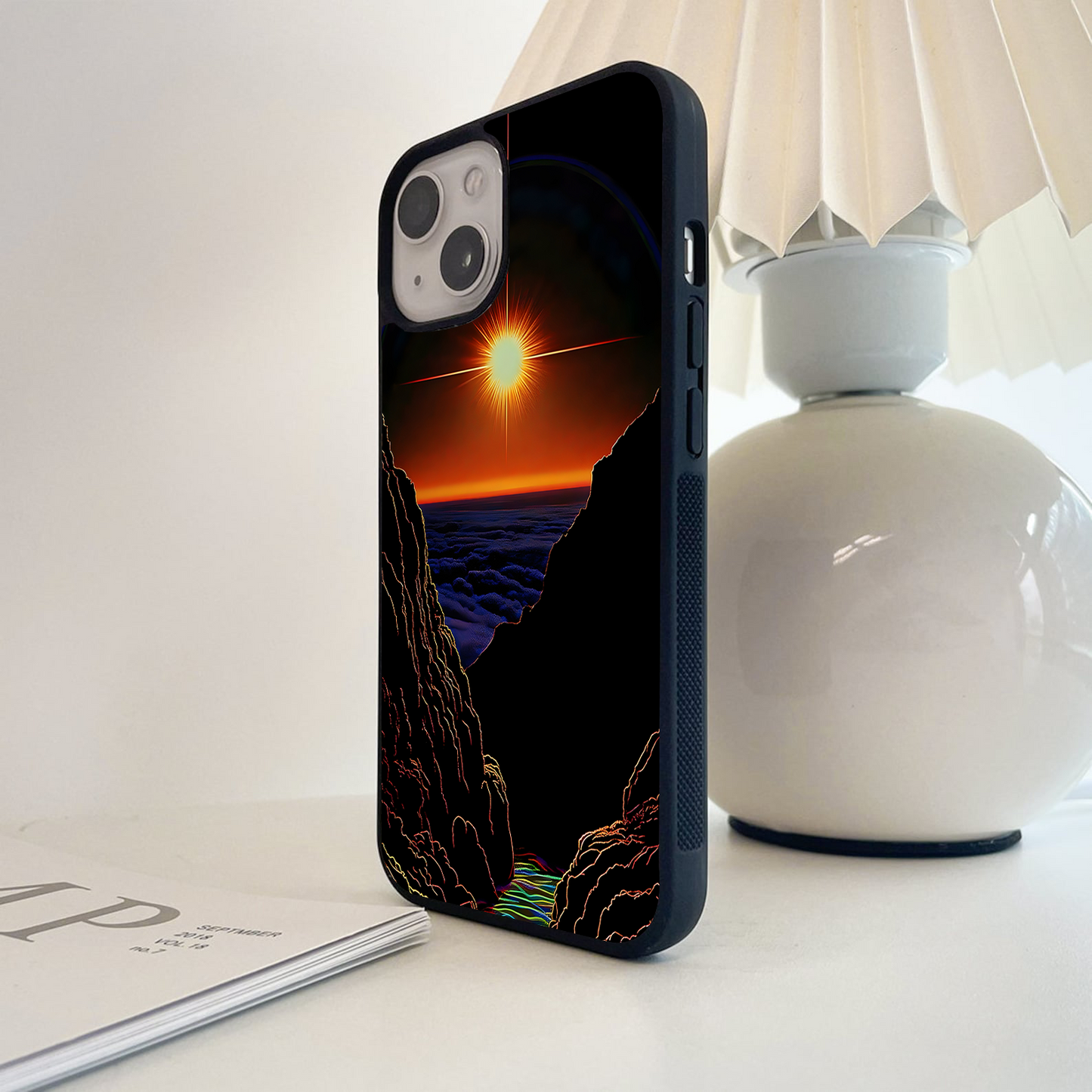 Golden Horizon Glow Glass Case