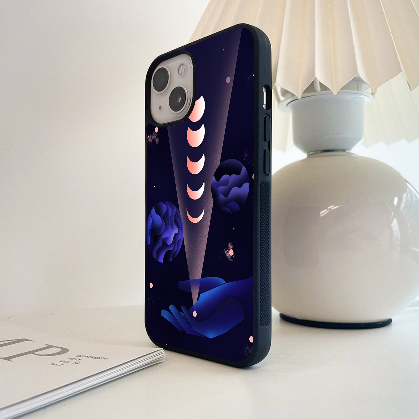 Cosmic Moon Hand Glass Case