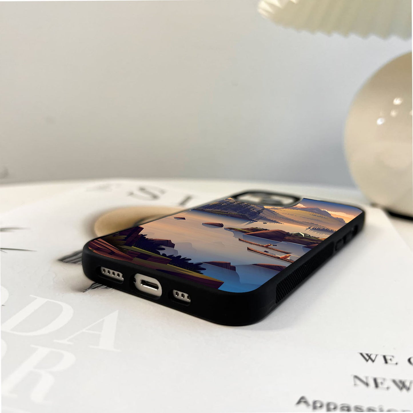 Misty Lake Calm Glass Case