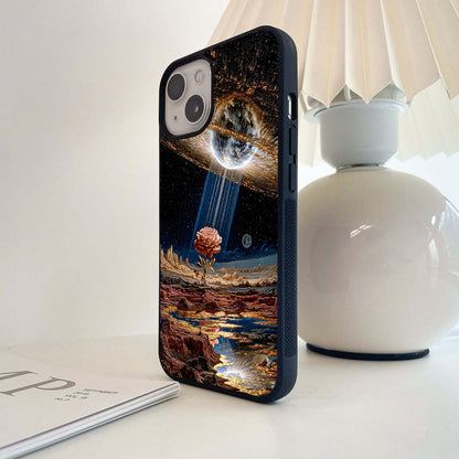 Rose Celestial Bloom Glass Case