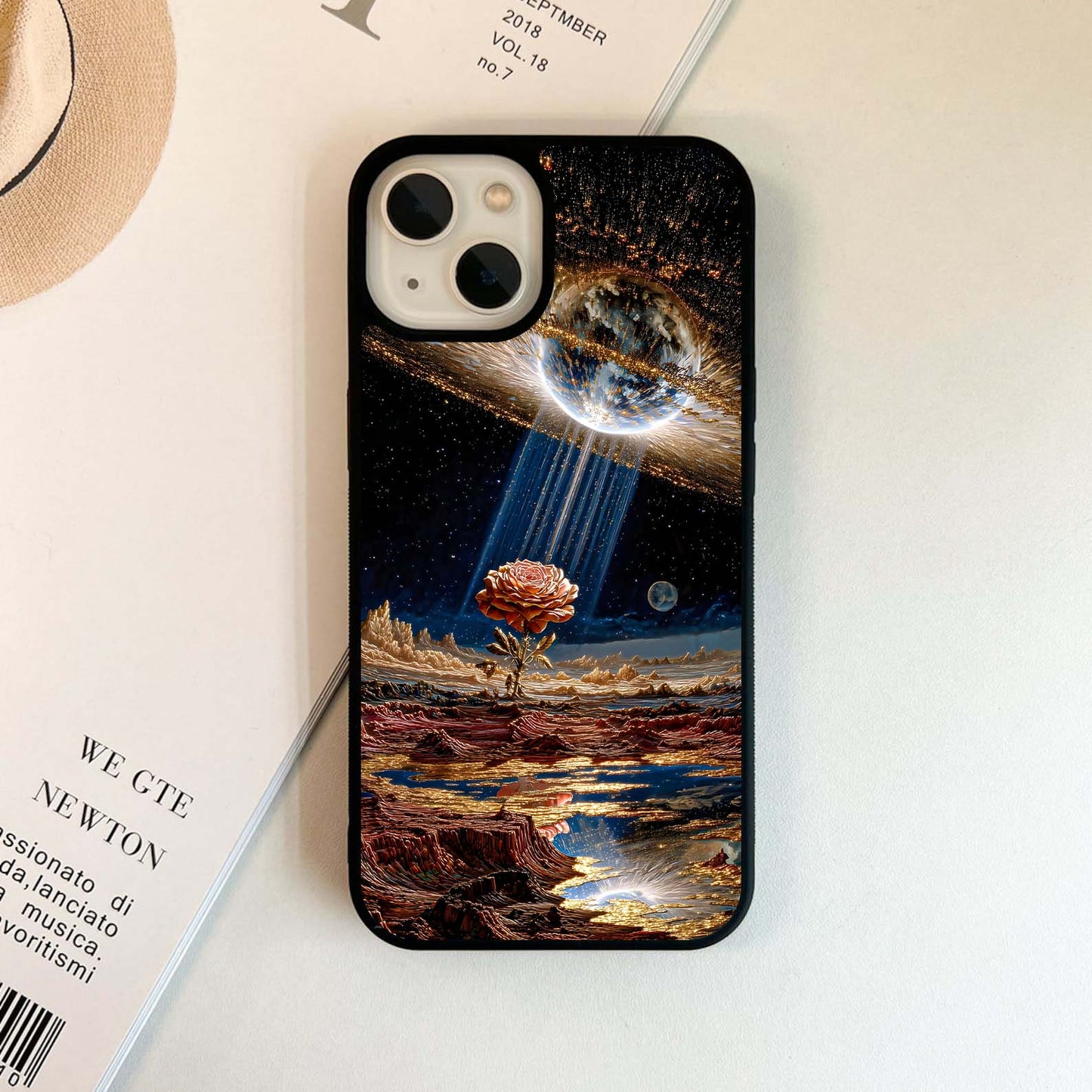 Rose Celestial Bloom Glass Case