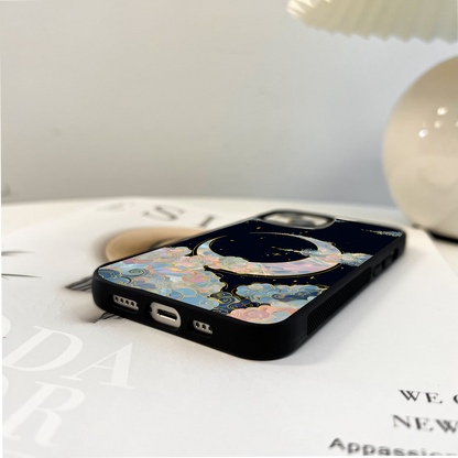 Pearl Cloud Moon Glass Case