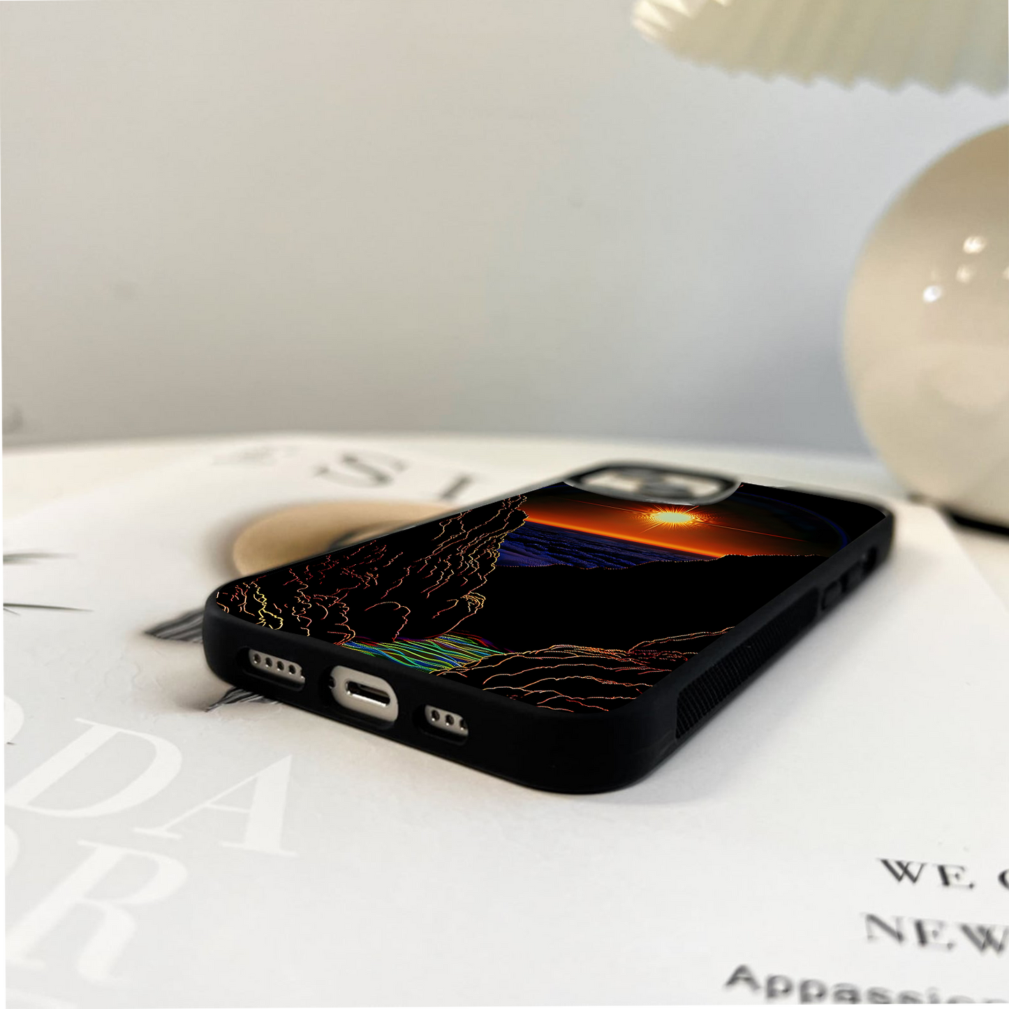 Golden Horizon Glow Glass Case