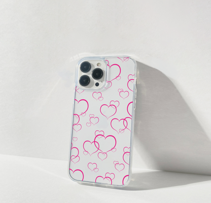 Soft Heart Outline Clear Silicon Cover