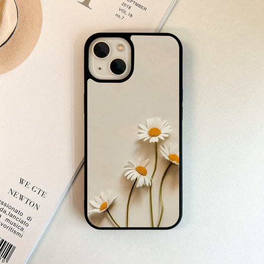 Minimal Daisies Glass Case