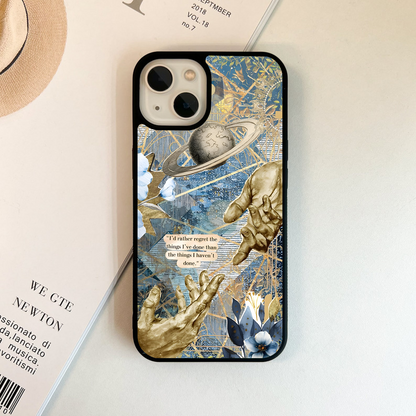 Golden Cosmic Thoughts Glass Case