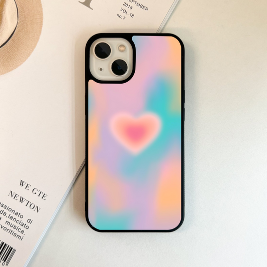 Pastel Heart Blur Glass Case
