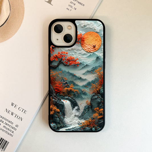 Sunset Blossom Falls Glass Case