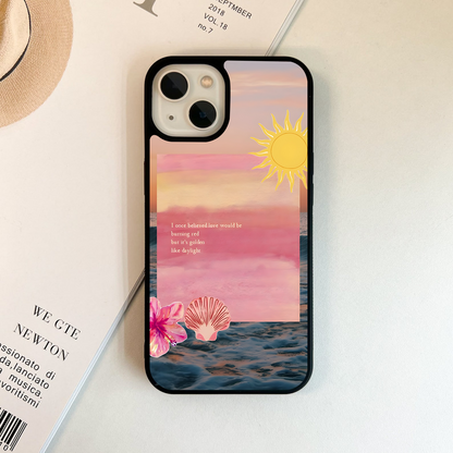 Golden Love Waves Glass Case