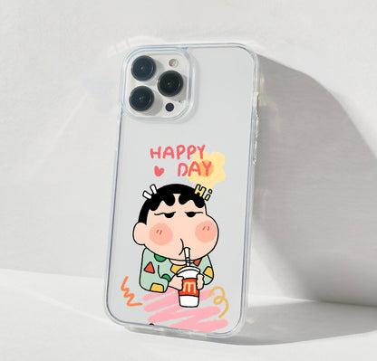 Happy Day Shinchan Clear Silicon Cover
