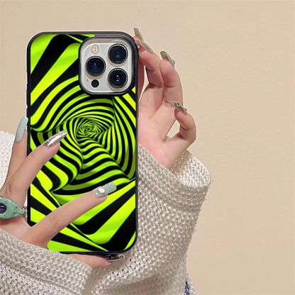 Neon Illusion Pattern Glass Case