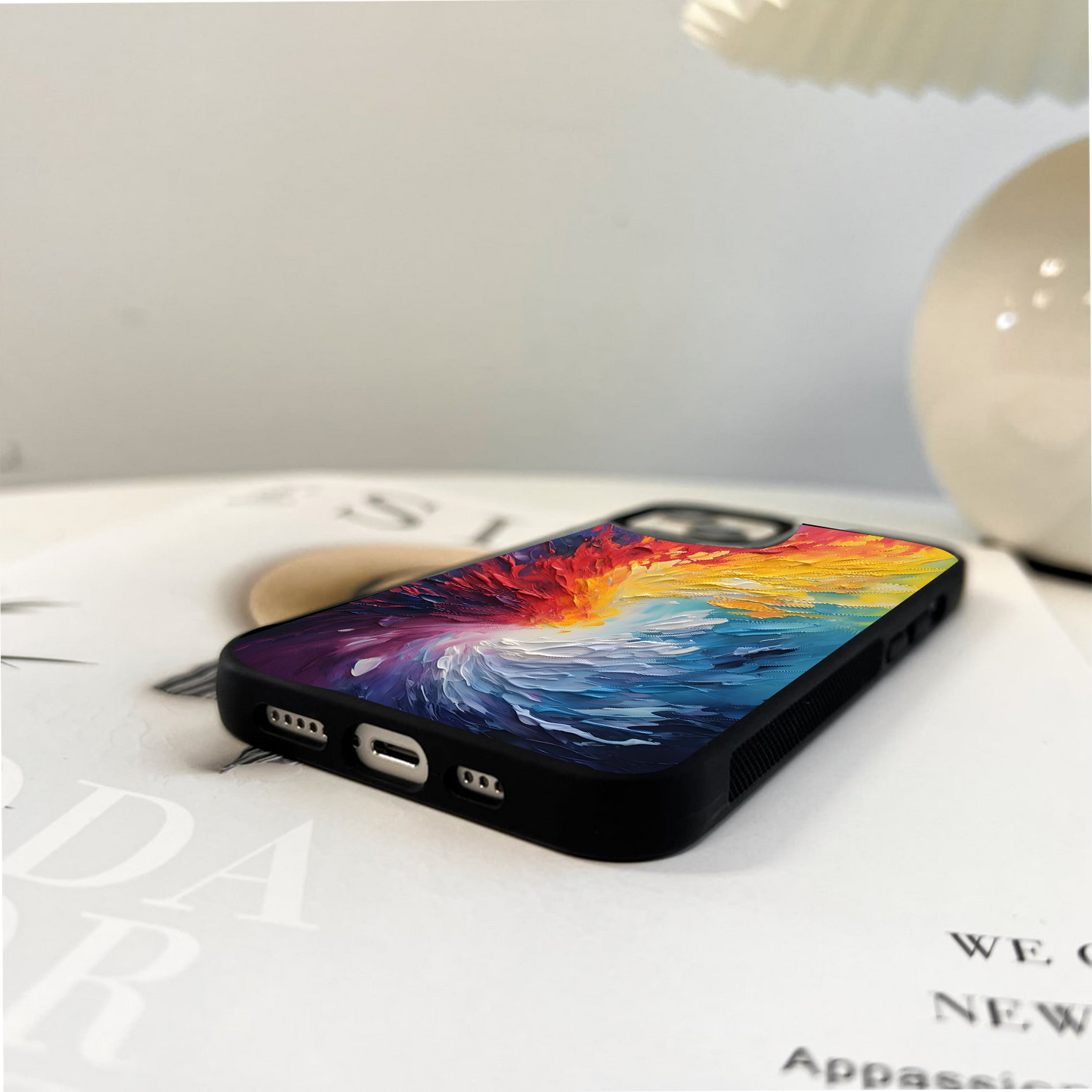 Coloured Oil painting Glass Case