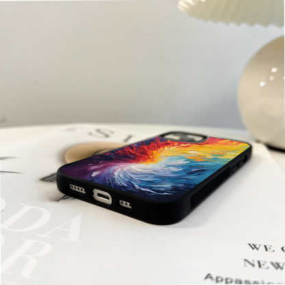 Coloured Oil painting Glass Case