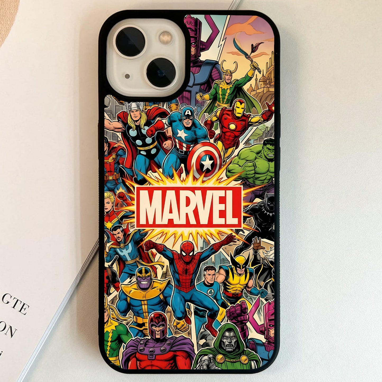 Marvel Character Collage Glass Case
