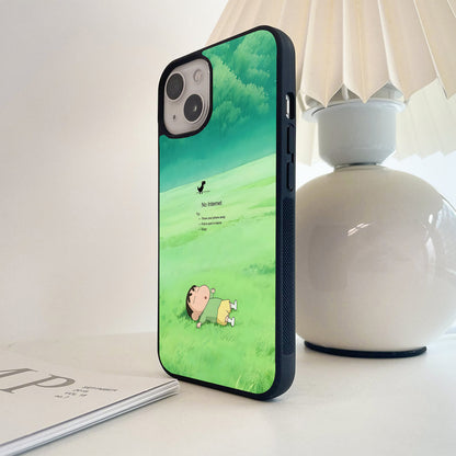 No Internet Shinchan Glass Case