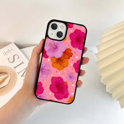 Colorfull Hibiscus Glass Case