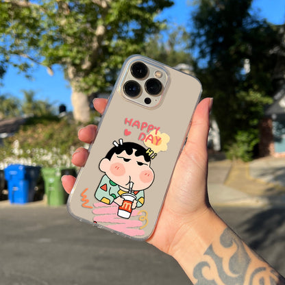 Happy Day Shinchan Clear Silicon Cover