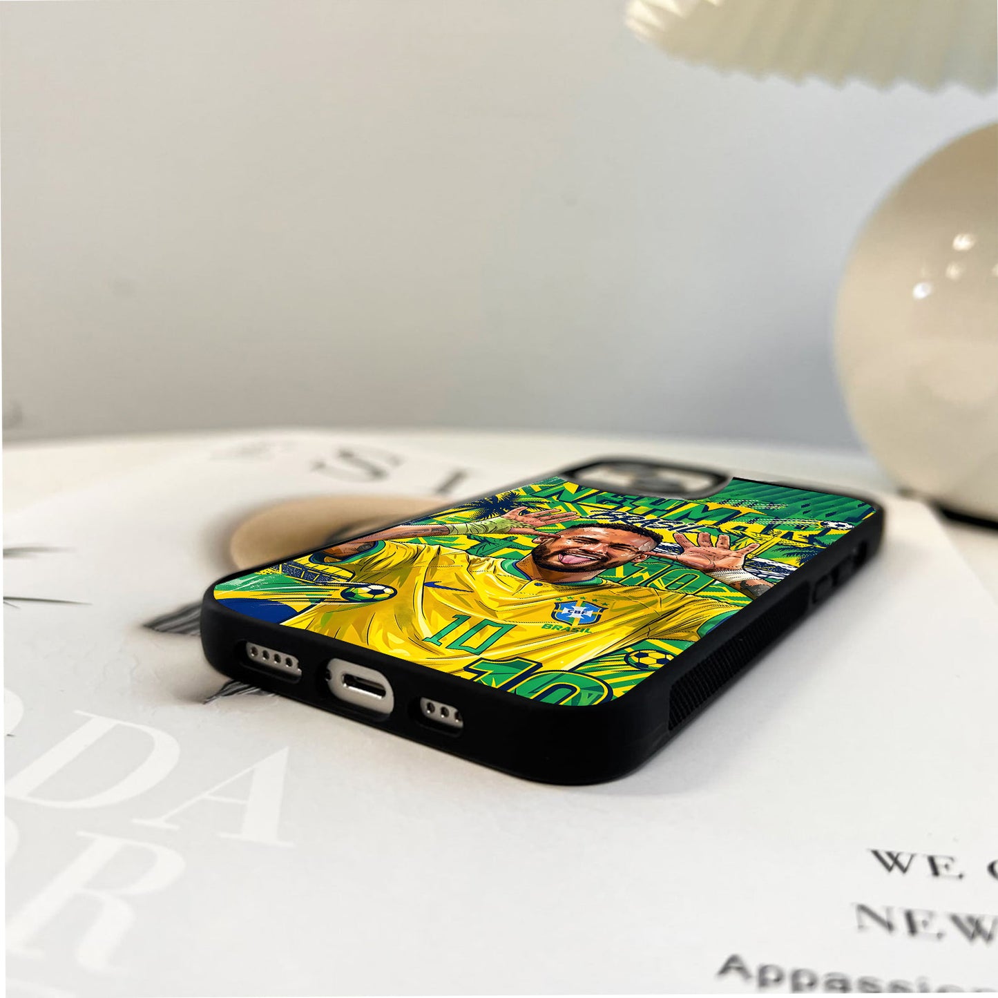 Neymar Brazil Football Star Glass Case