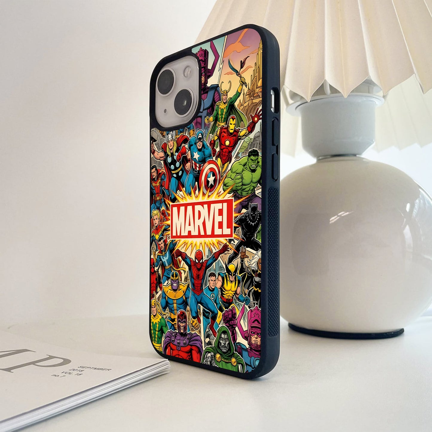 Marvel Character Collage Glass Case