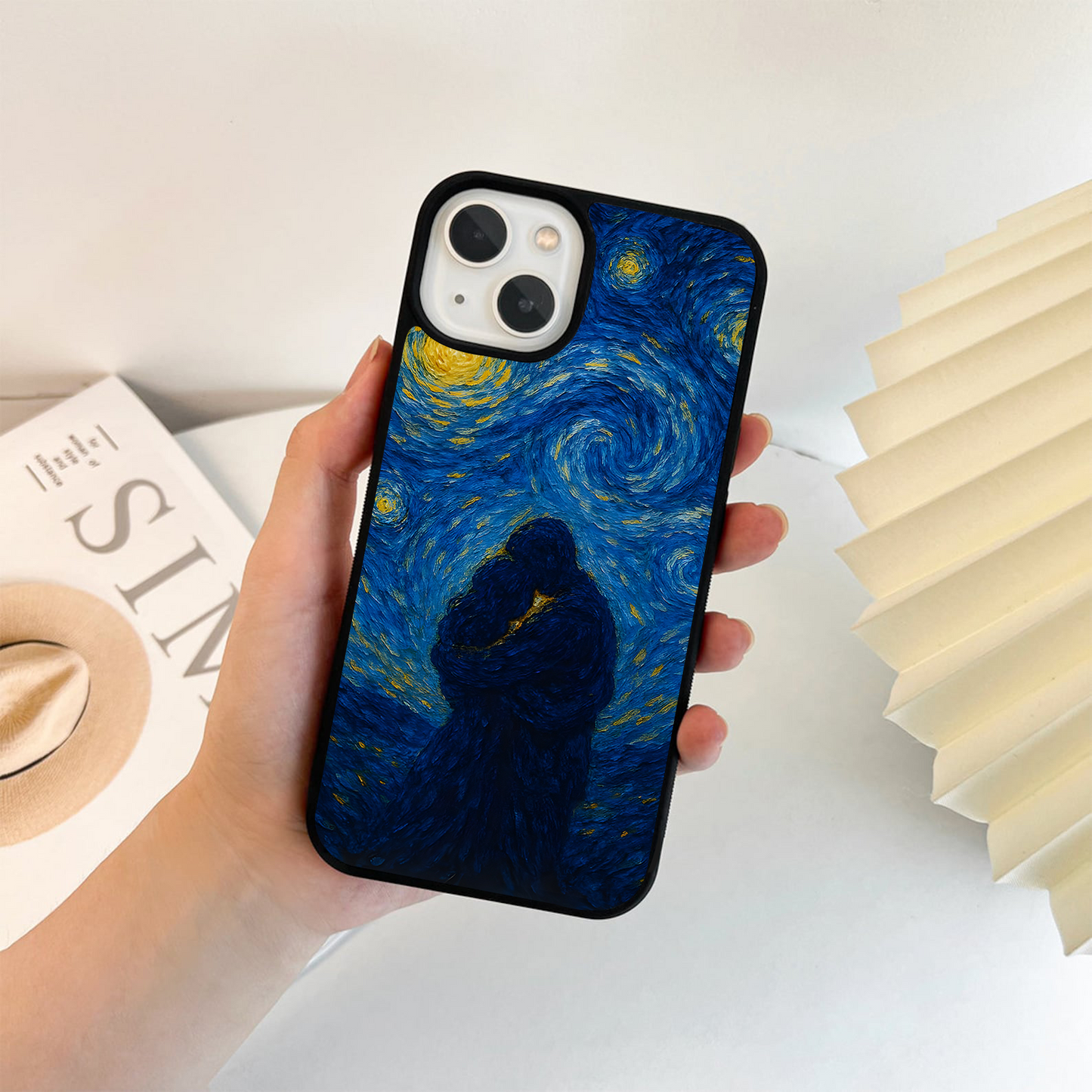 Starry Embrace Couple Glass Case