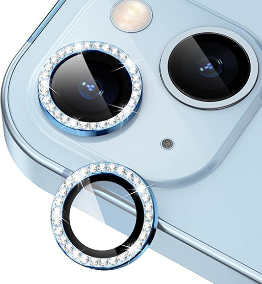 iPhone 15 Series Diamond Camera Lens tector for Apple  | HD Clear Real Glass tection + Metal Alloy Full Fit Lens Ring Cover