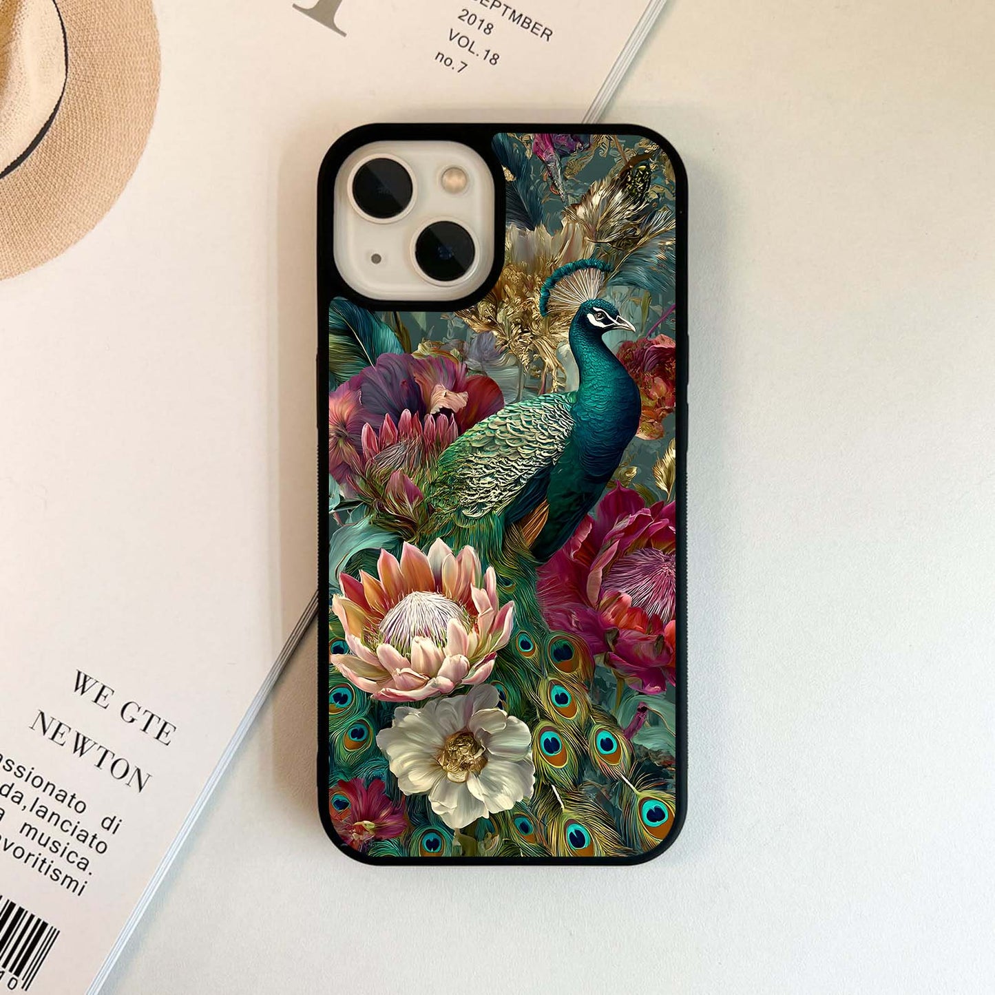 Royal Feather Bloom Glass Case