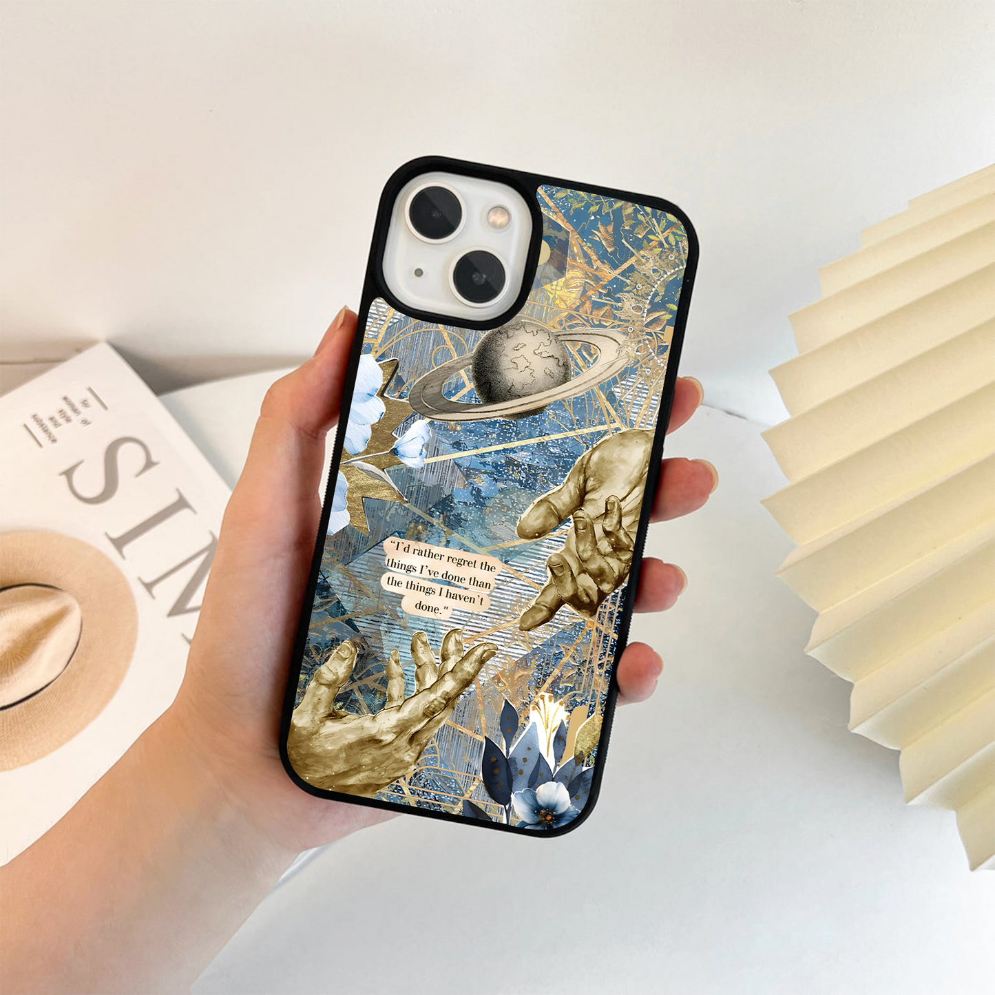 Golden Cosmic Thoughts Glass Case