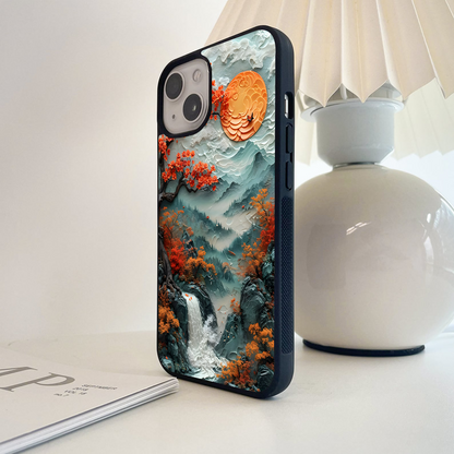 Sunset Blossom Falls Glass Case