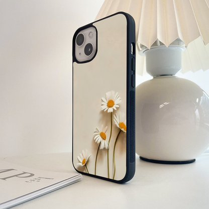 Minimal Daisies Glass Case