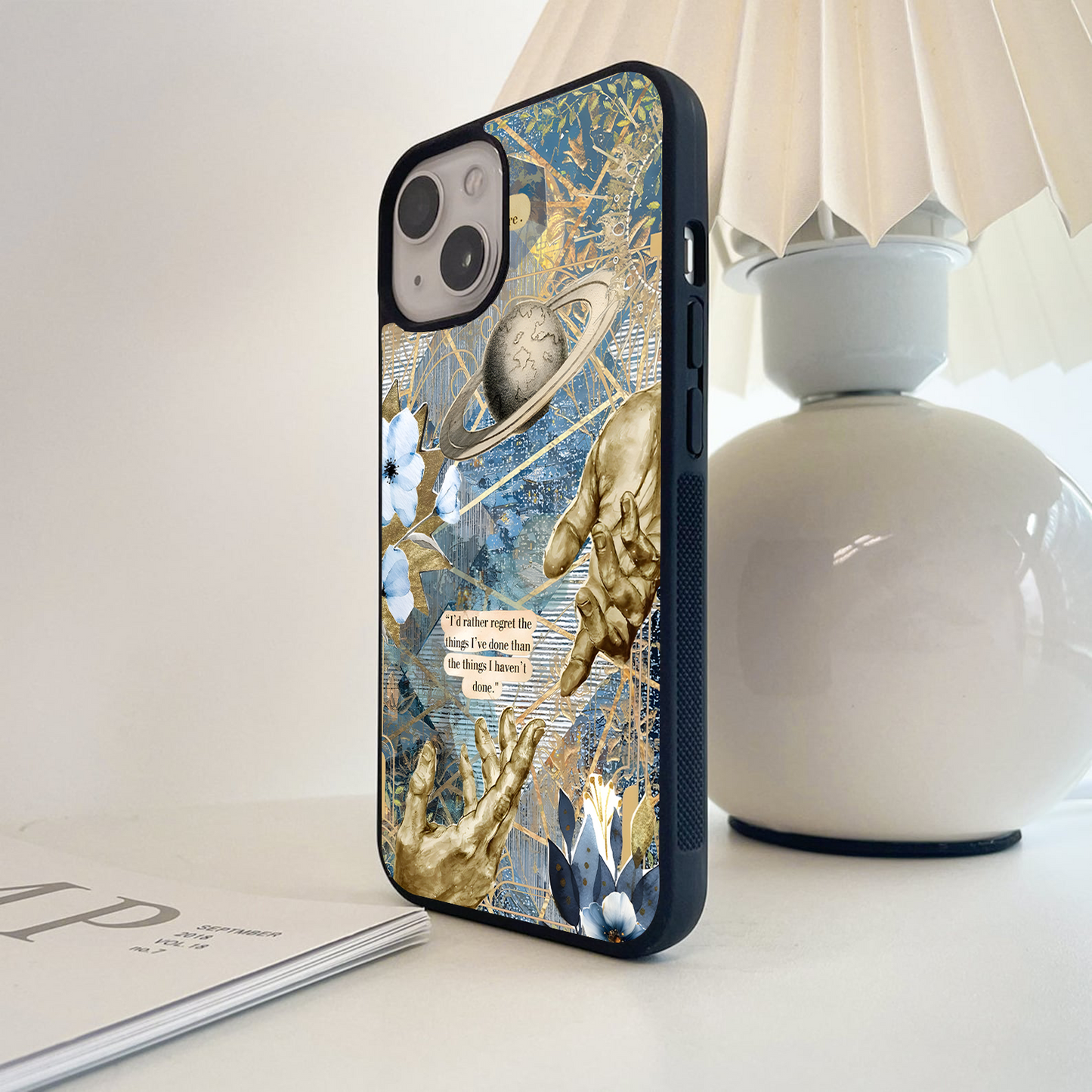 Golden Cosmic Thoughts Glass Case