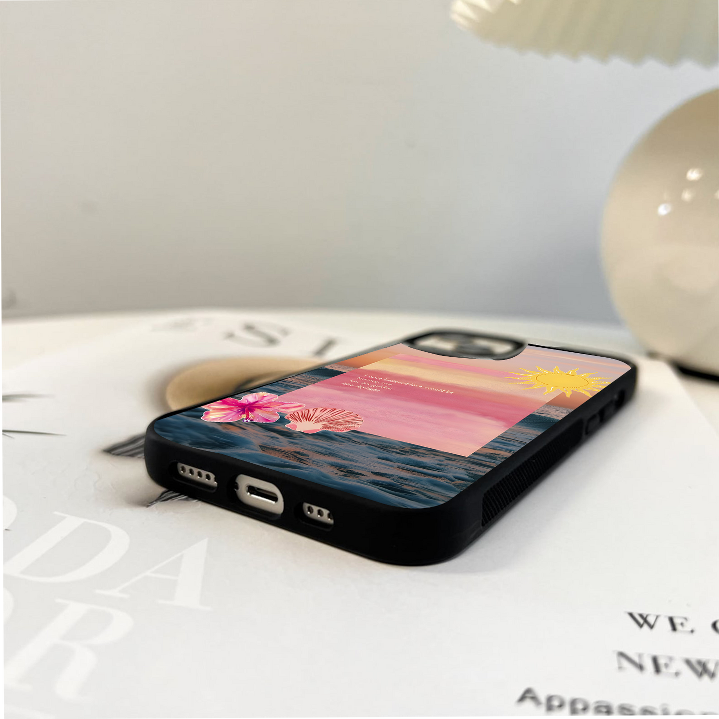 Golden Love Waves Glass Case